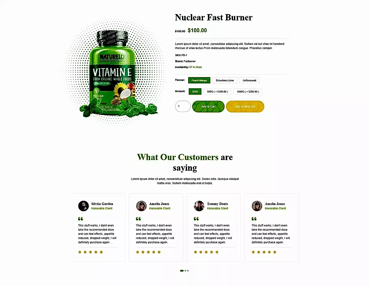 Вывод конфигуратора и отзывов