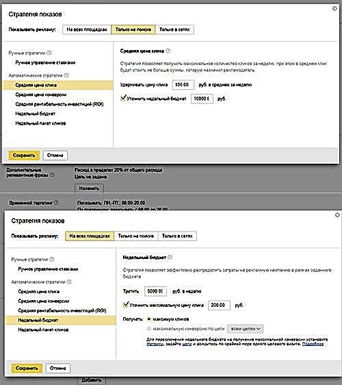стратегии Яндекс Директа